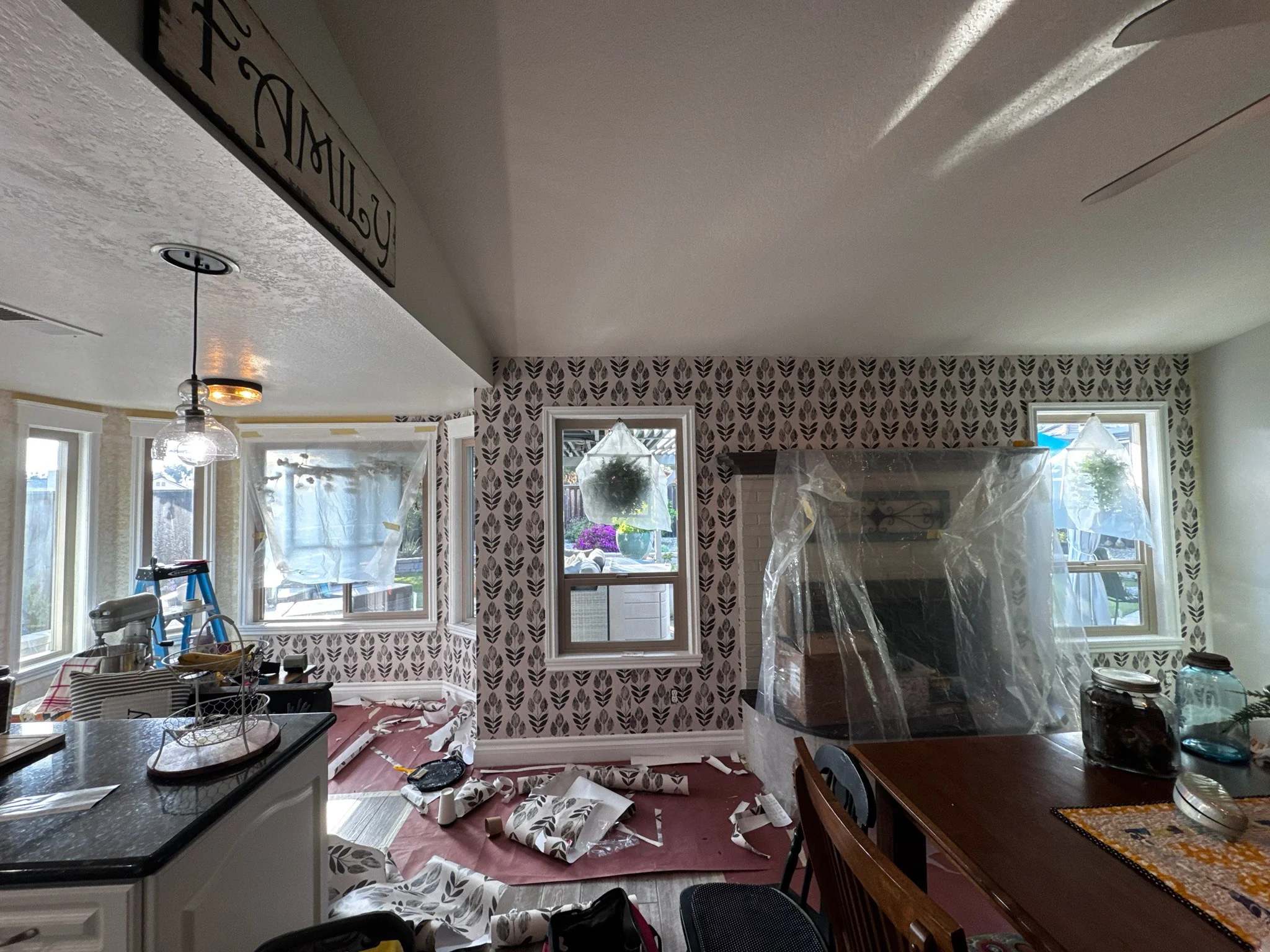 Professional wallpaper installation process